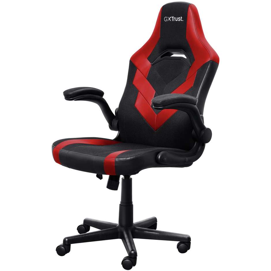 Trust GXT 703R RIYE Sedia da Gaming Ergonomica con Braccioli Sollevabili Schiuma ad Alta Densità Nero e Rosso 24986