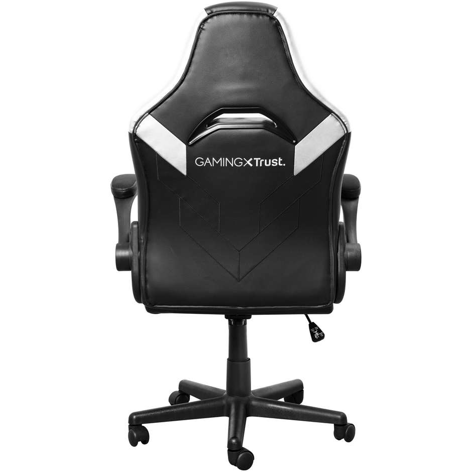 Trust GXT 703W RIYE Sedia da Gaming Ergonomica con Braccioli Ribaltabili Pistone Classe 4 Nero e Bianco 25130