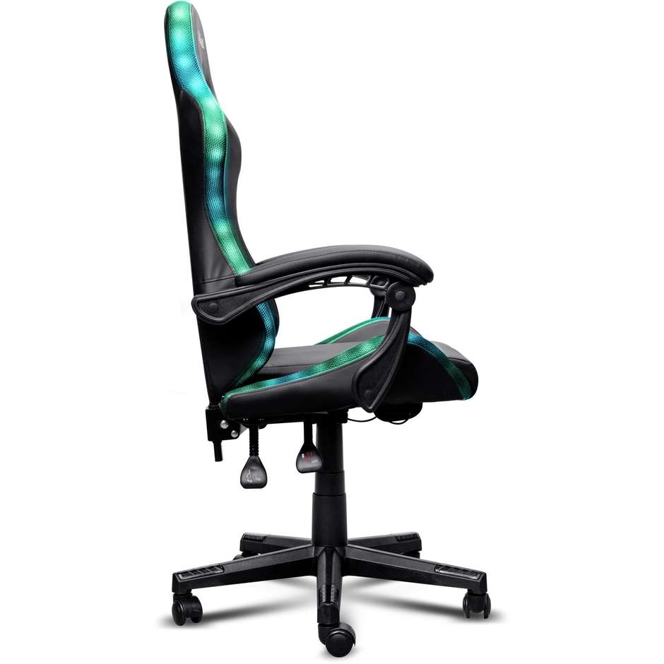 Trust GXT 704 Roniq RGB sedia gaming nera, altezza regolabile e schienale inclinabile