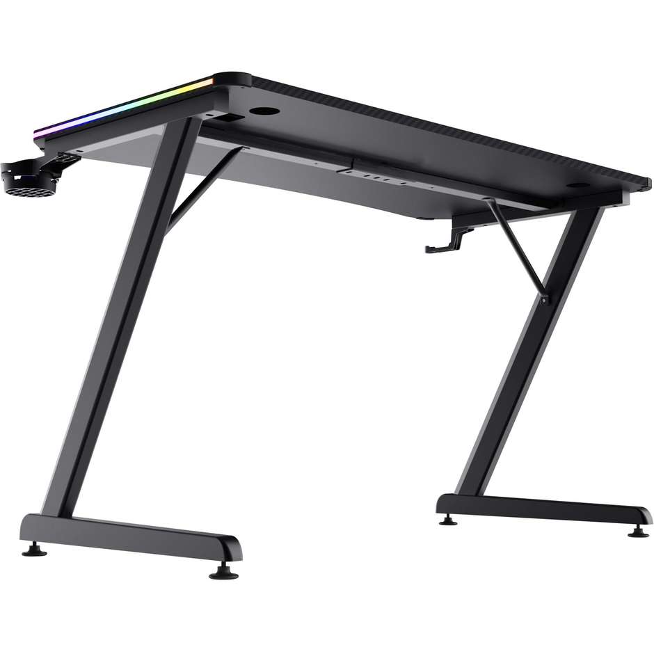Trust GXT 709 LUMINUS scrivania gaming nera con LED multicolore, 1200 × 600 mm