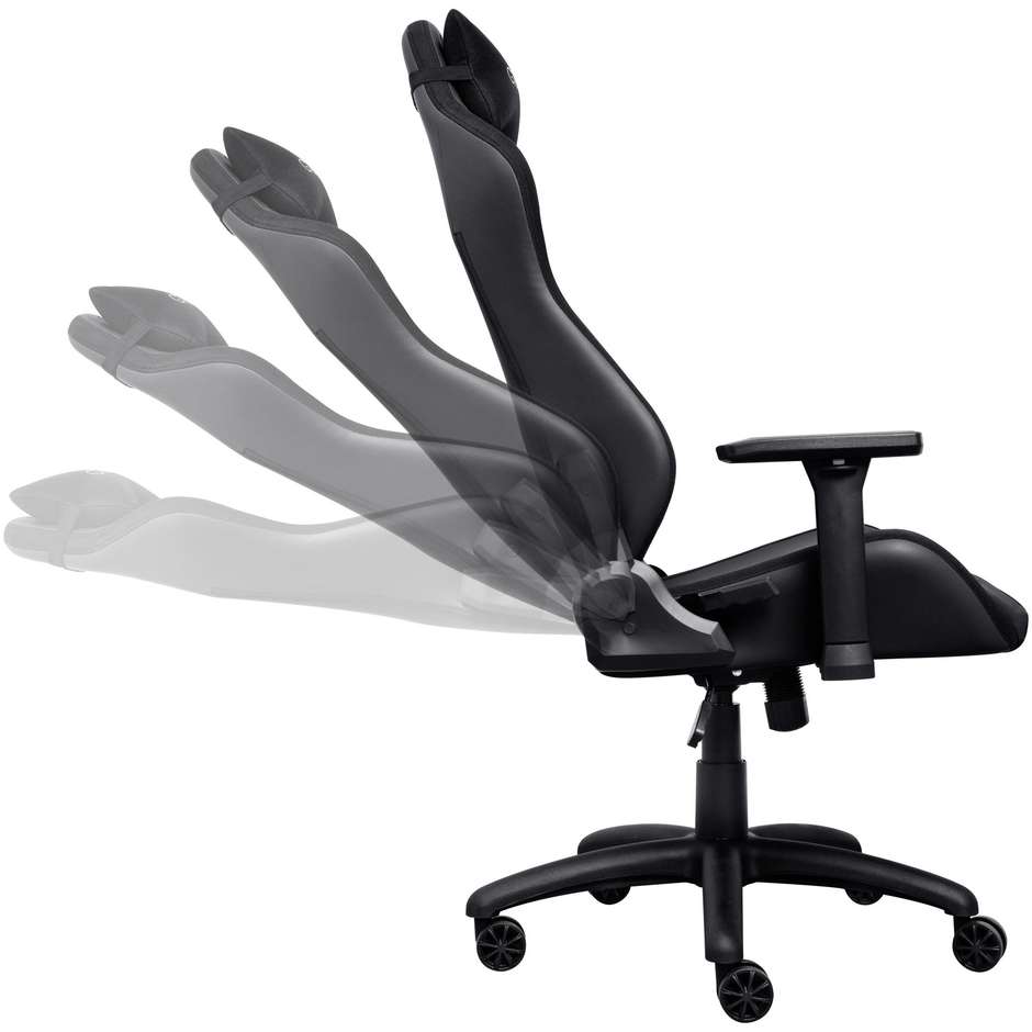 Trust GXT 714 RUYA Sedia da Gaming Ergonomica con Schienale Alto e Cuscini Lombare e Cervicale Nero 24908