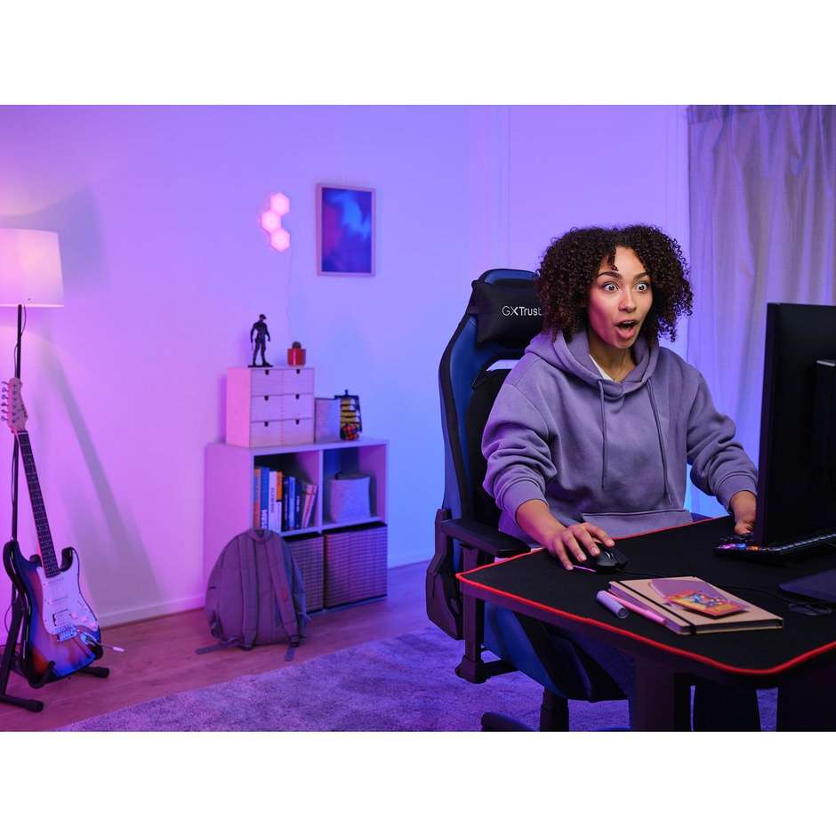 Trust GXT 714 RUYA Sedia da Gaming Ergonomica con Schienale Regolabile Cuscini e Telaio FSC Nero e Blu 25131