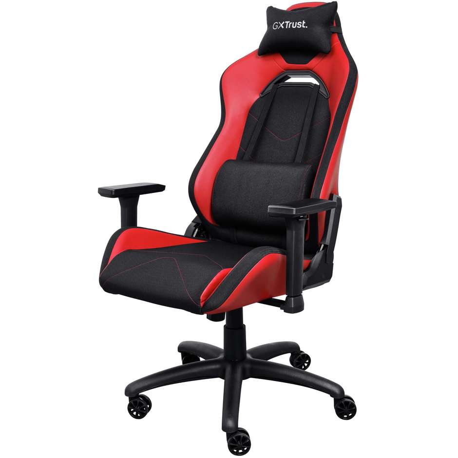 Trust GXT 714 RUYA Sedia da Gaming Ergonomica Schienale Reclinabile con Cuscini Nero e Rosso 25064