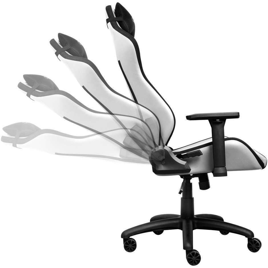 Trust GXT 714 RUYA Sedia da Gaming Ergonomica Schienale Reclinabile e Cuscini Ergonomici Nero e Bianco 25065