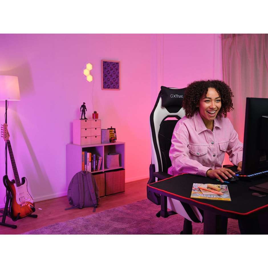 Trust GXT 714 Ruya sedia gaming nera e bianca, portata 150 kg