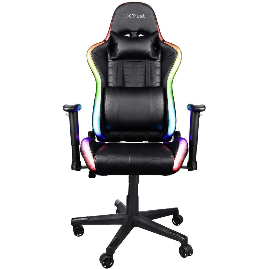 Trust GXT 716 Rizza Sedia da Gaming con Illuminazione LED RGB Oltre 350 Modalità Telecomando e Tasca Powerbank 25376