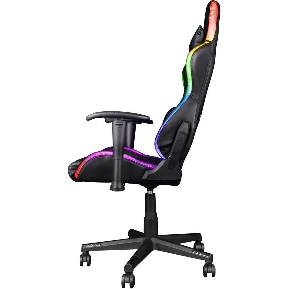 Trust GXT 716 Rizza Sedia da Gaming con Illuminazione LED RGB Oltre 350 Modalità Telecomando e Tasca Powerbank 25376