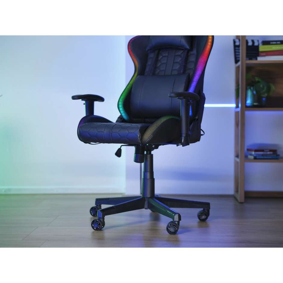 Trust GXT 716 Rizza Sedia da Gaming con Illuminazione LED RGB Oltre 350 Modalità Telecomando e Tasca Powerbank 25376