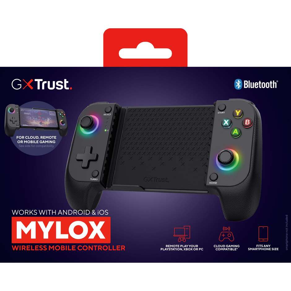 Trust GXT 735G Mylox gamepad wireless Bluetooth per Android e iOS, grigio
