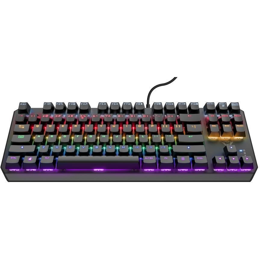 Trust GXT 834 Callaz Tastiera Gaming Meccanica TKL Compatta Switch Lineari Outemu Red Piastra Metallica Retroilluminazione Wave Layout Italiano - Nero (24406)