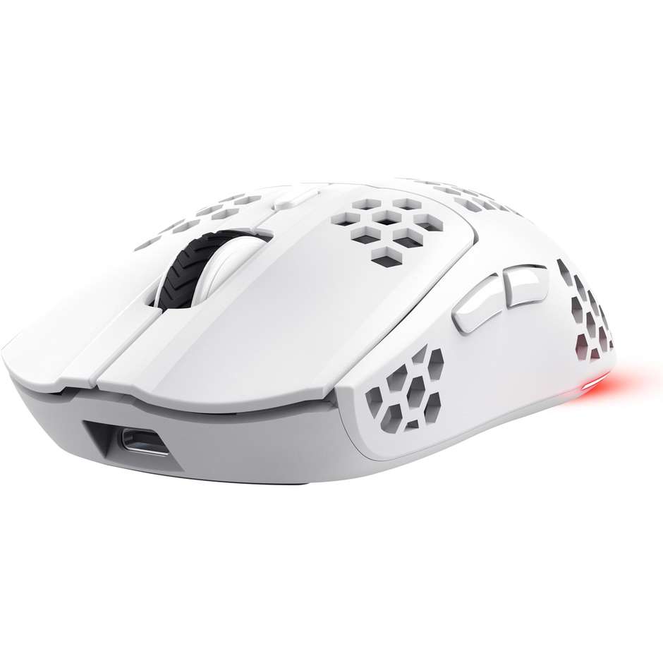 Trust GXT 929 Helox Mouse Gaming Wireless Ultraleggero a Nido d'Ape 4800 DPI RGB Bianco