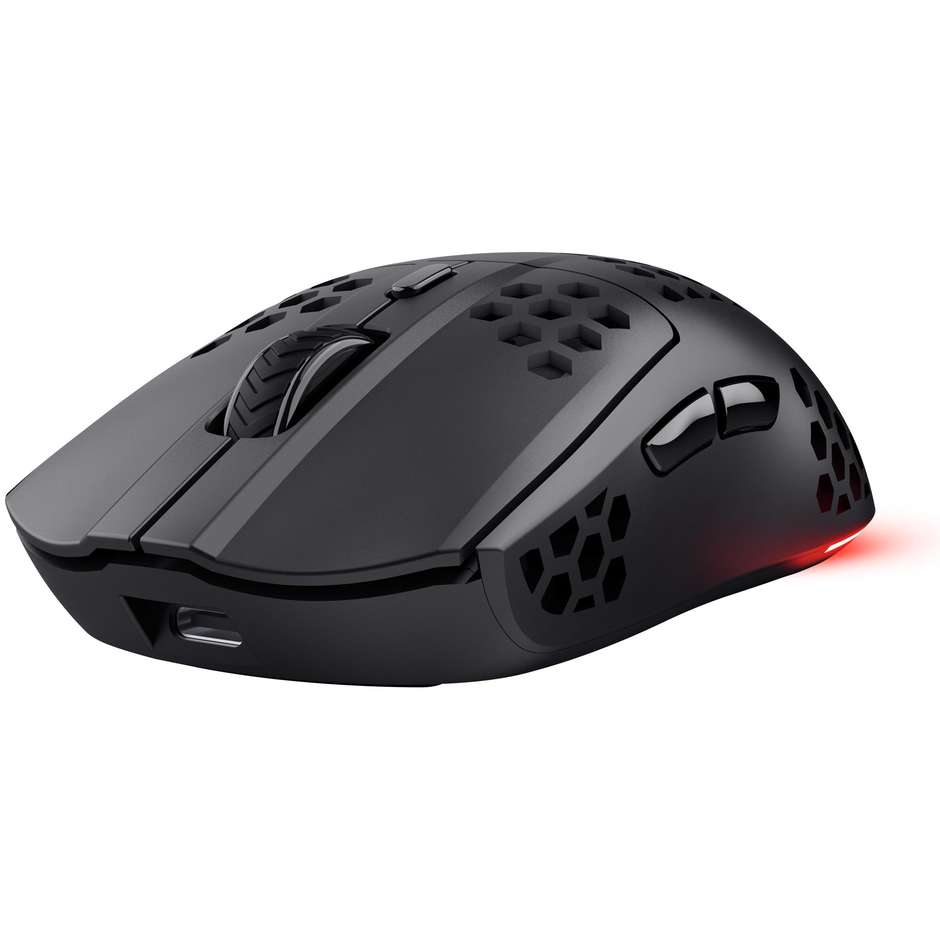 Trust GXT 929 Helox Mouse Gaming Wireless Ultraleggero a Nido d'Ape con Illuminazione RGB Sensore fino a 4800 DPI - Nero (25307)