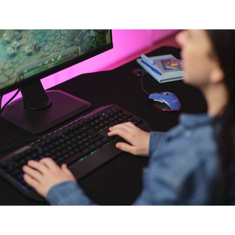 Trust GXT109B Felox mouse gaming USB 6400 DPI blu