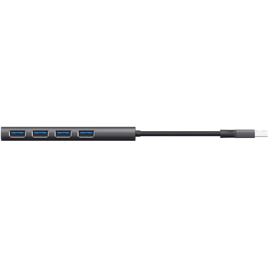 Trust Halyx 4-Port (24947) Hub USB 3.2 Gen 1 a 4 Porte USB-A 5 Gbps Alluminio Grigio Siderale