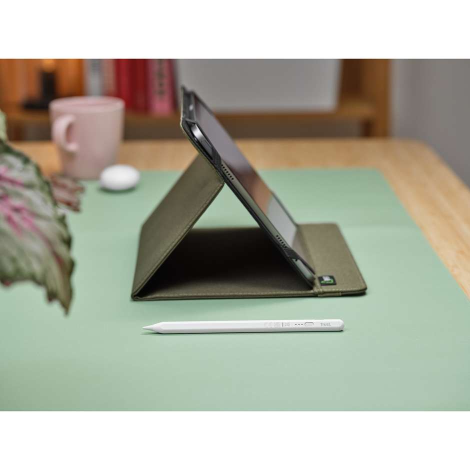 Trust Kyna (25191) Penna Stilo Capacitiva Ricaricabile per Tablet e Touchscreen Punta 1.5mm Bianco