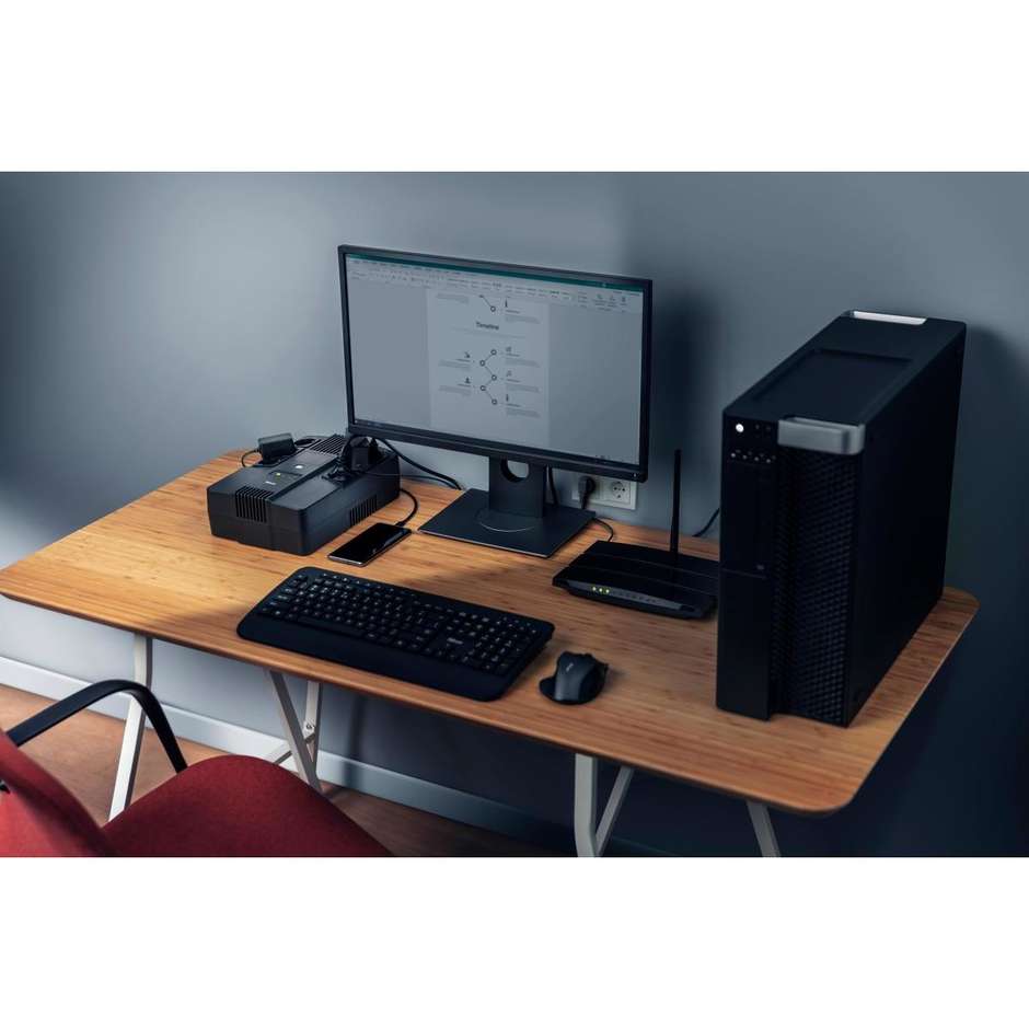 Trust Maxxon 800VA (23326) Gruppo di Continuità UPS 480W con 6 Prese Schuko e Protezione AVR Nero