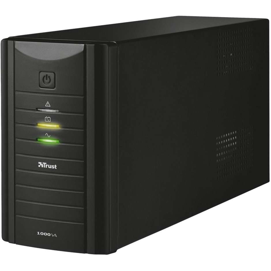 Trust Oxxtron 1000VA (21199) Gruppo di Continuità UPS 600W con 3 Prese Schuko Batteria Backup Nero