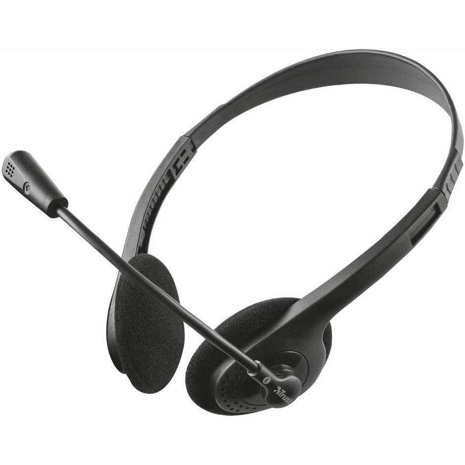 Trust Primo Chat Cuffie Leggere On-Ear con Microfono Orientabile Jack 3.5mm per PC e Smart Working Nero (21665)