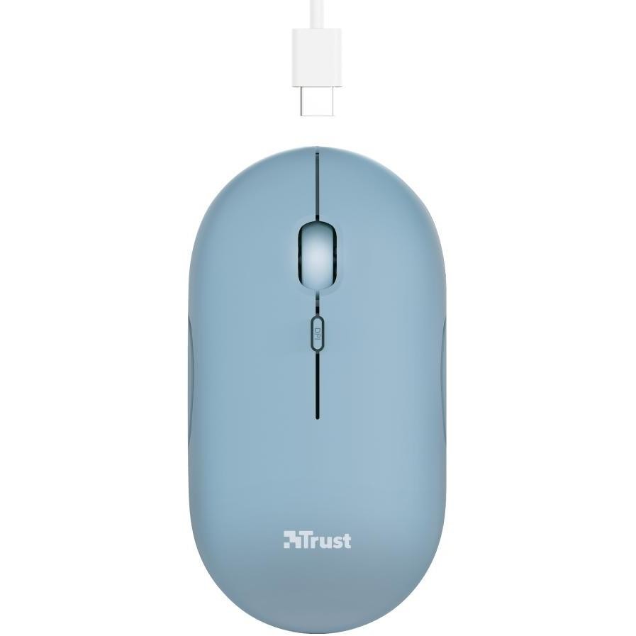 Trust Puck mouse wireless Bluetooth e RF 1600 DPI blu