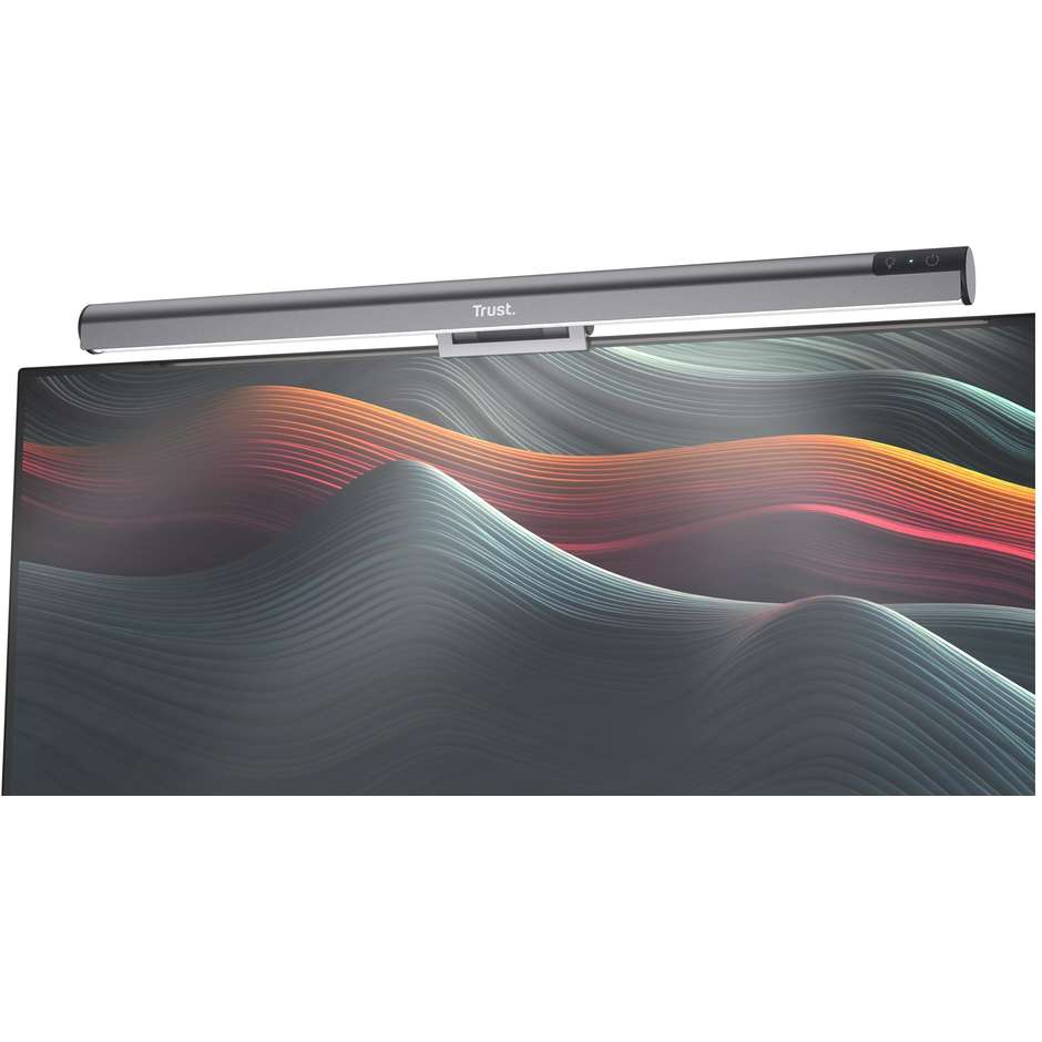 Trust Shyne Barra Luminosa LED per Monitor da Scrivania con Telecomando Dimmerabile Alluminio Nero