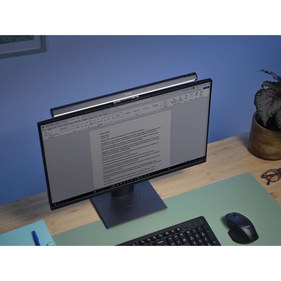 Trust Shyne luce nera in alluminio con cavo USB