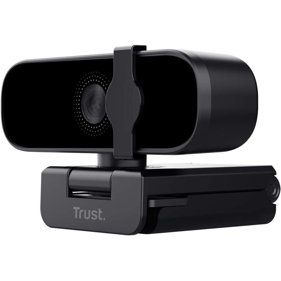 Trust Tanor Webcam Full HD 1080p con Microfono Integrato e Otturatore Privacy Clip USB Nero (25548)