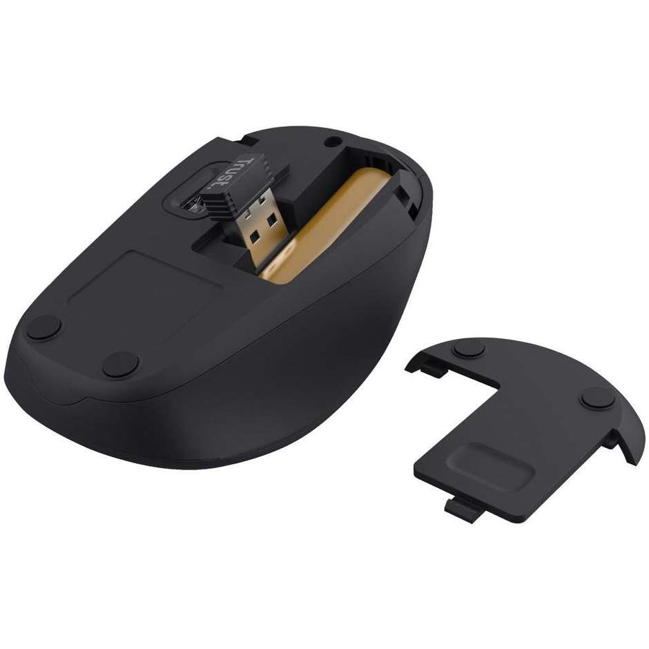 Trust Yvi+ mouse wireless 1600 DPI nero e blu