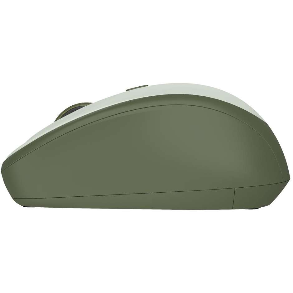 Trust Yvi+ Mouse Wireless Ecologico in Plastica Riciclata all'83% con Clic Silenziosi Sensore fino a 1600 DPI - Verde Foresta (24552)