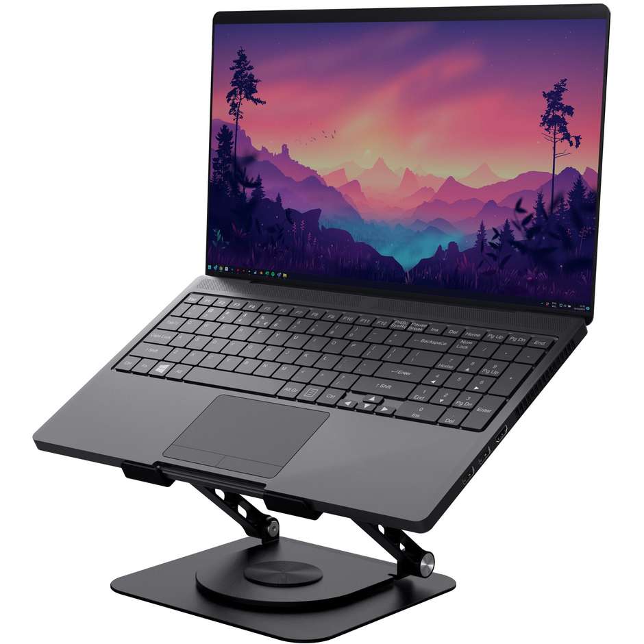 Trust Zeff supporto per notebook fino a 16 pollici, in metallo nero