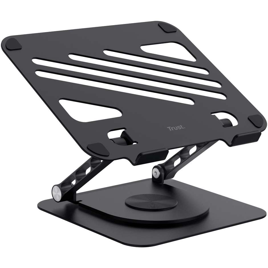 Trust Zeff Supporto Rialzo per Computer Portatile fino a 16" Pieghevole in Metallo Portata 10 kg Nero