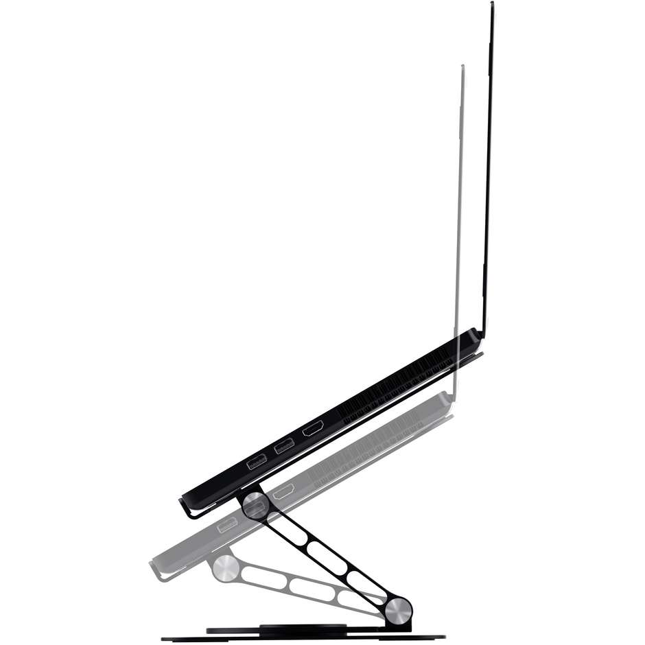 Trust Zeff Supporto Rialzo per Computer Portatile fino a 16" Pieghevole in Metallo Portata 10 kg Nero