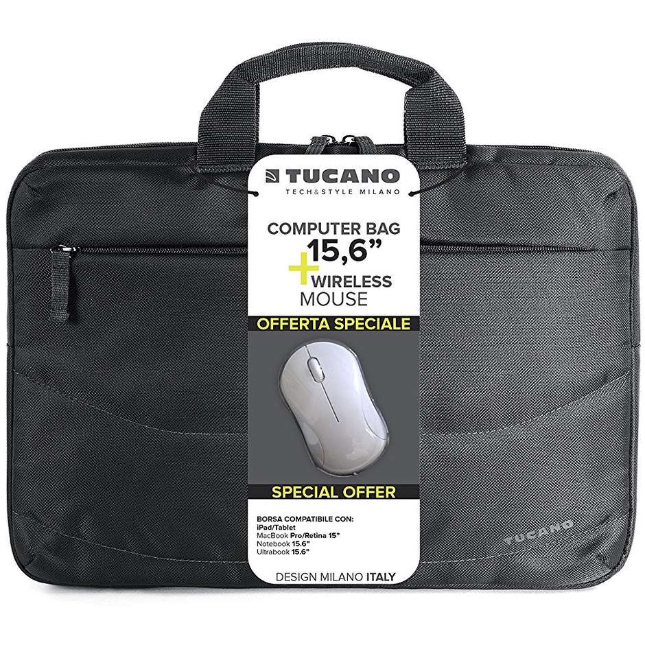 Tucano Idea 13.3"-14" (BUBIDEA1314) Borsa Compatta per Notebook Imbottita Tracolla Nero