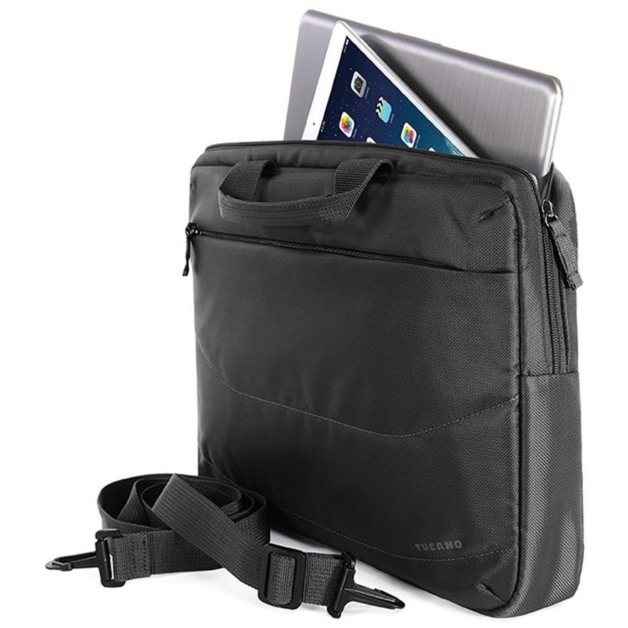 Tucano Idea 15.6" con Mouse Wireless (BUBIDEAWM) Borsa per Notebook Imbottita con Tracolla Nero
