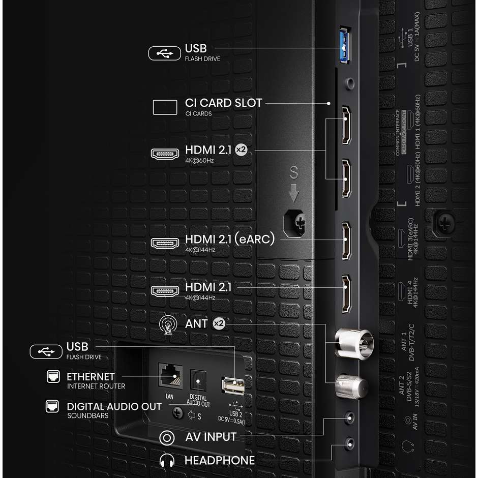 tvc led 100 qled smart tv hdr10+ vidaa u8.5 hdmi2