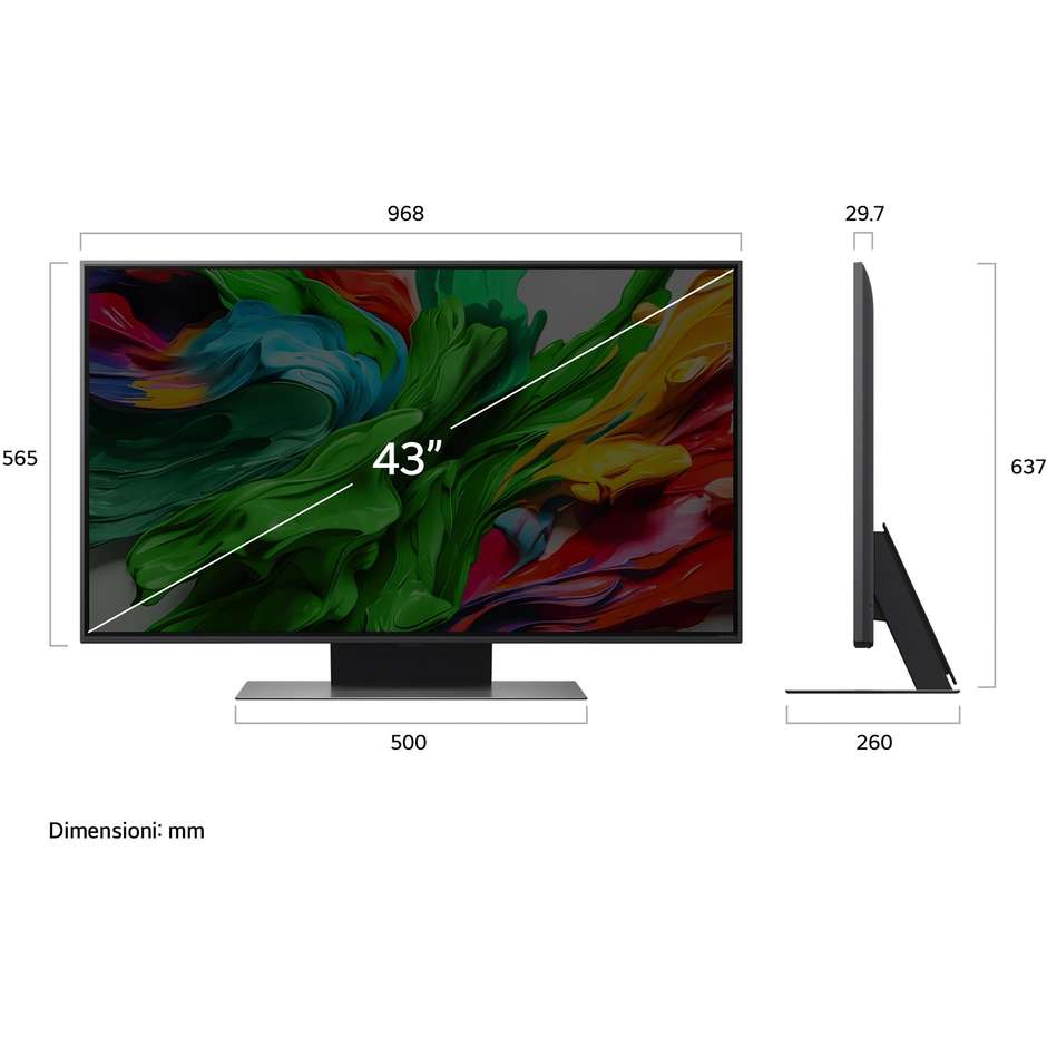 tvc led 43 4k smart wifi sat qned 4hdmi2 usb dolb