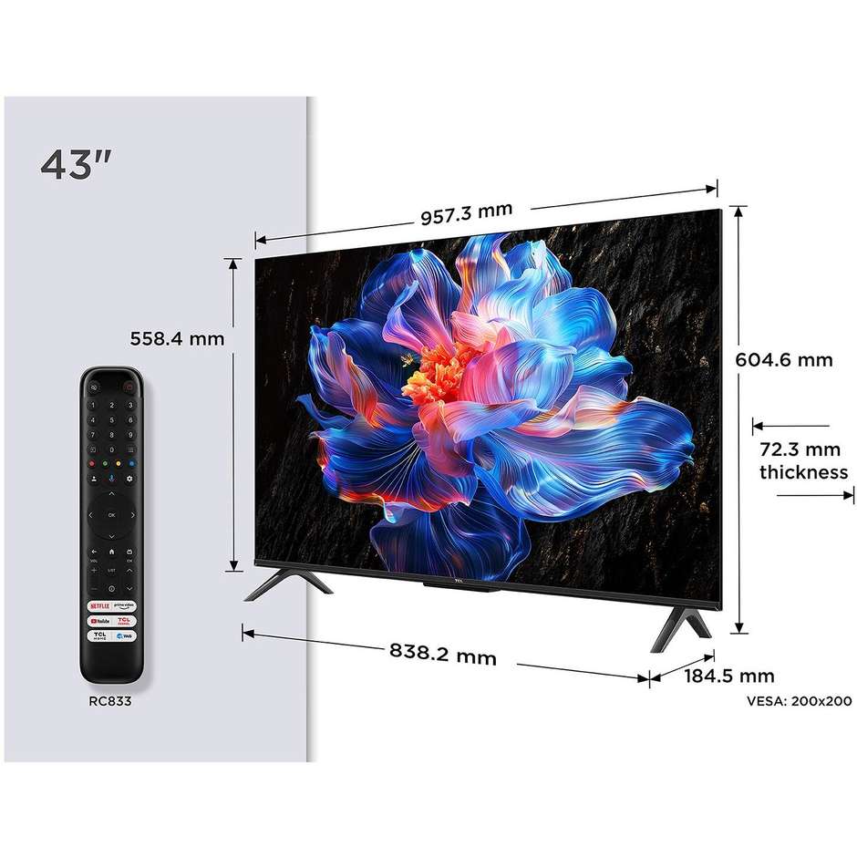 tvc led 43 4k ultra hd google hdr 10 dolby audiob