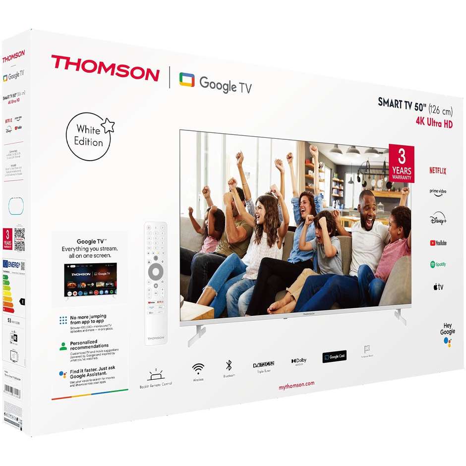 tvc led 50 4k google tv hdr10 wifi sat 4 hdmi 2us