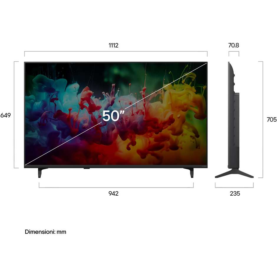 tvc led 50 miniled 4k smart a7 hdr10  wifi 3hdmi