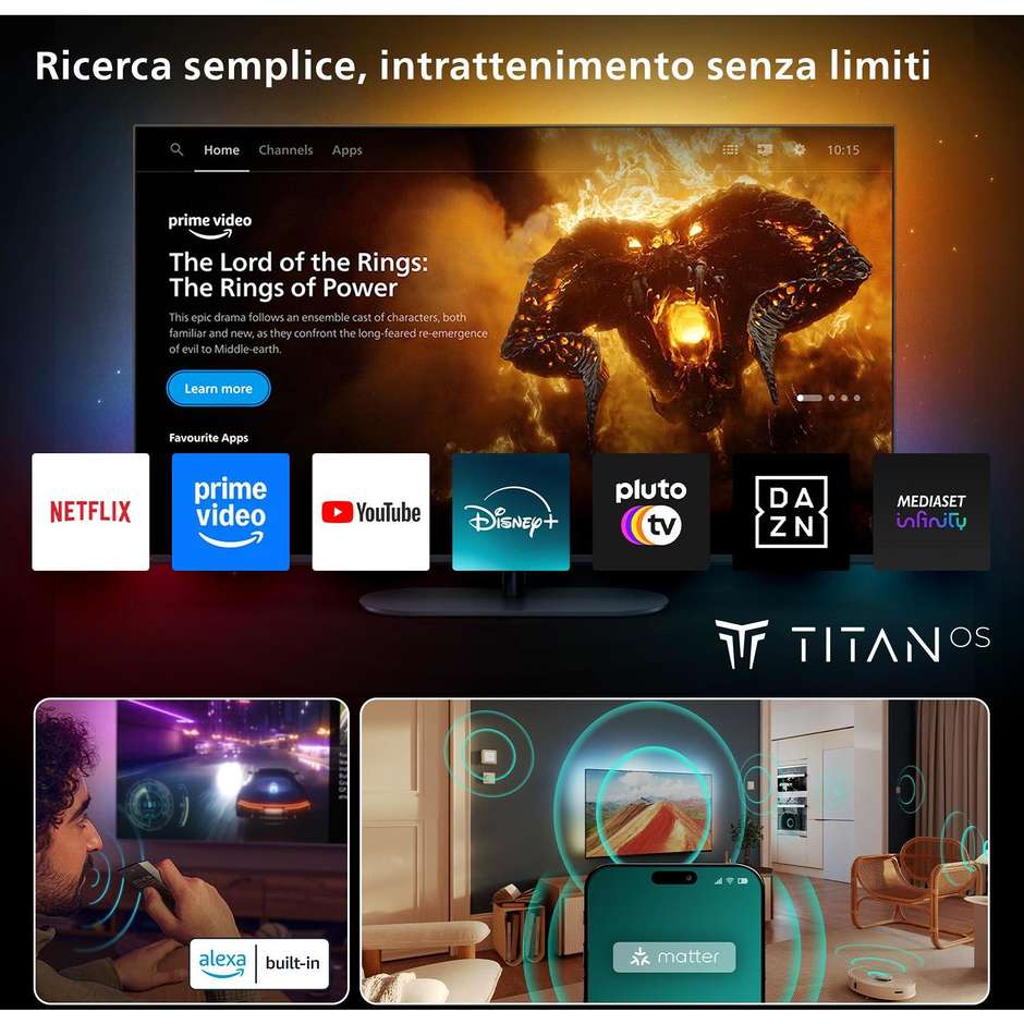 tvc led 50 qled smart tv ambilight wifi  3hdmi 2u