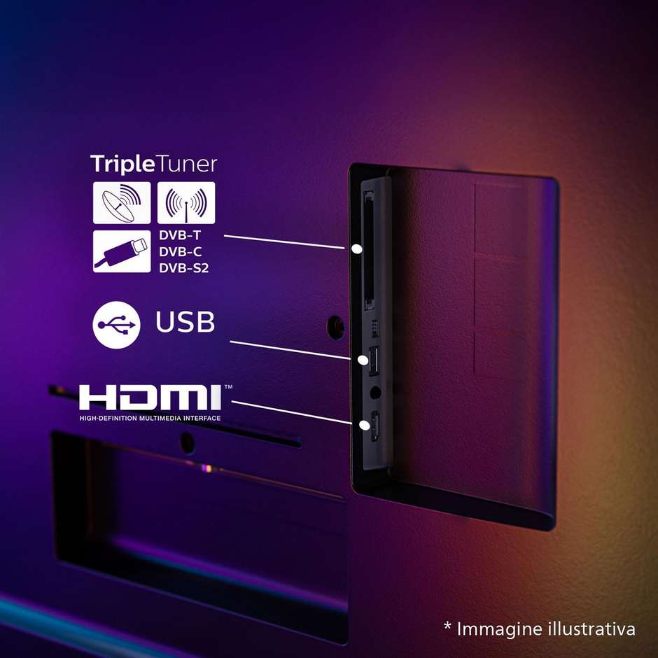 tvc led 50 qled smart tv ambilight wifi  3hdmi 2u