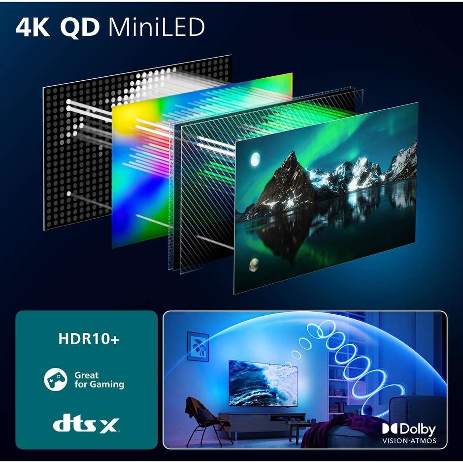 tvc led 55 qd-miniled smart ambilight wifi 144 hz