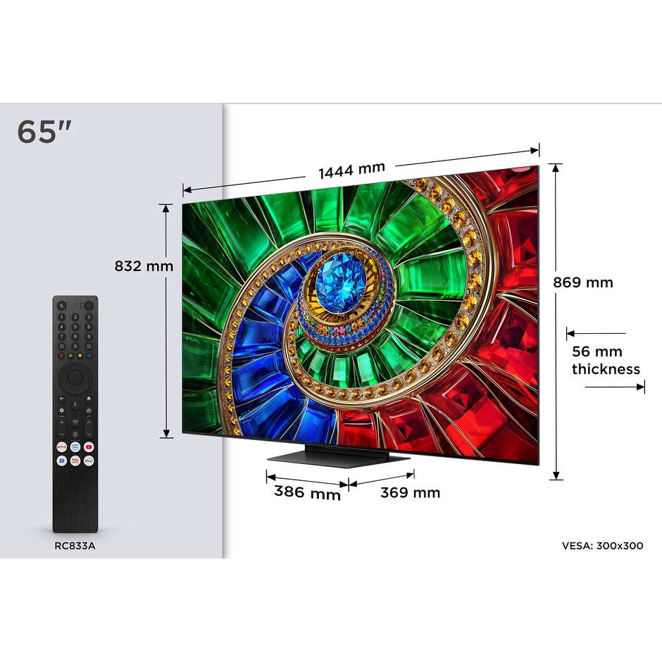 tvc led 65 miniled rgm google tv 144 hz hdr10+ 20