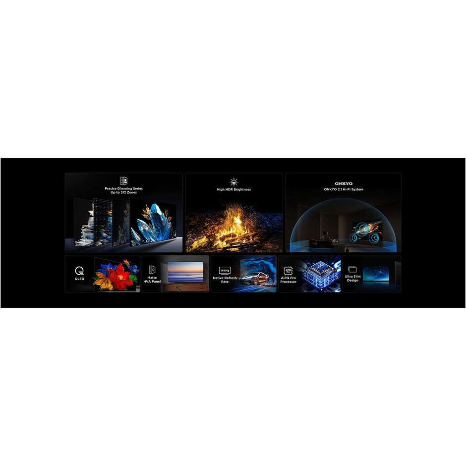 tvc led 98 miniled qd google tv 144 hz pannello o