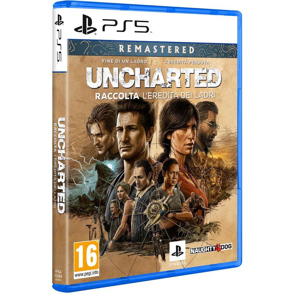 Uncharted: Raccolta L'Eredità dei Ladri per PlayStation 5 Avventura d'Azione Rimasterizzata Naughty Dog 60FPS Disco Blu-ray