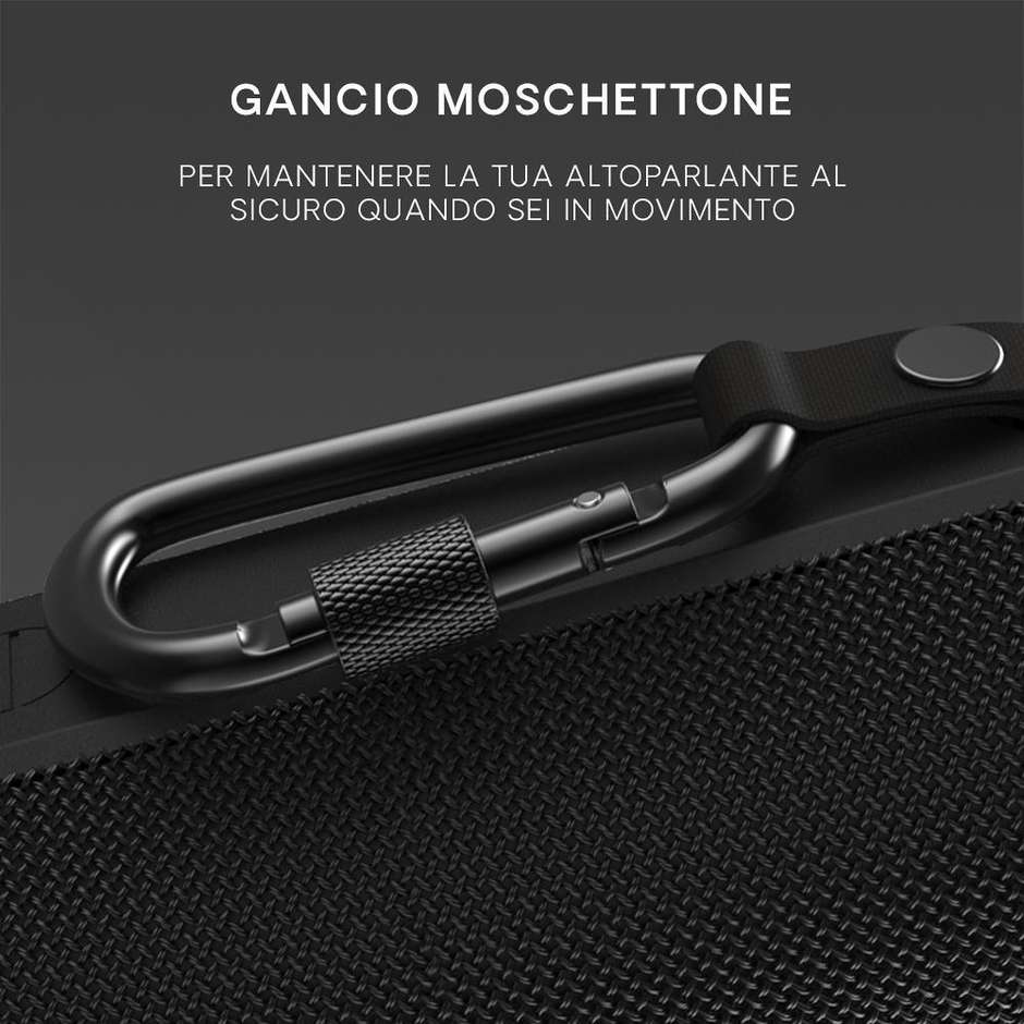 URBANISTA 1037202 Altoparlante Portatile Wireless Bluetooth Impermeabile Protezione IPX7 Colore Black