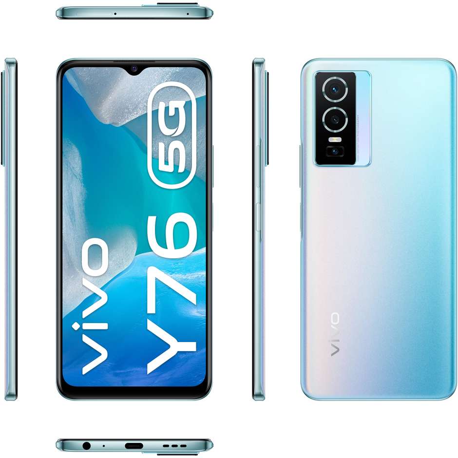 VIVO Y76 5G Smartphone 6.58" Full HD  Ram 8 GB Memoria 128 GB Android 12 Colore Cosmic