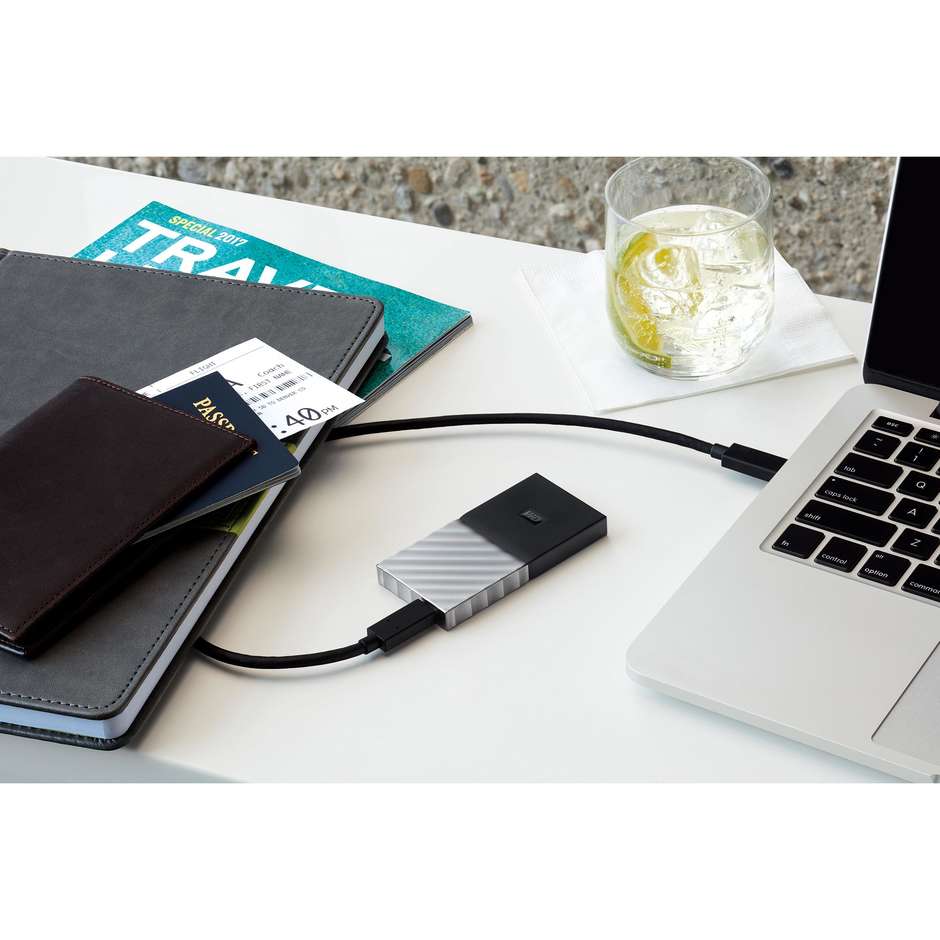 Western Digital My Passport SSD 256 GB USB-C 3.1 Gen 2 Crittografia Hardware Silver (WDBK3E2560PSL)
