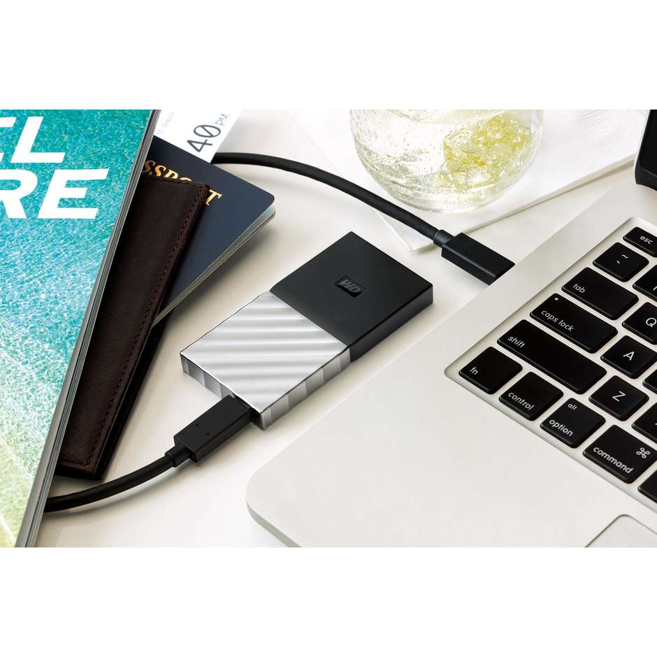 Western Digital My Passport SSD 256GB (WDBK3E2560PSL) SSD Portatile USB-C 540 MB/s Argento/Nero