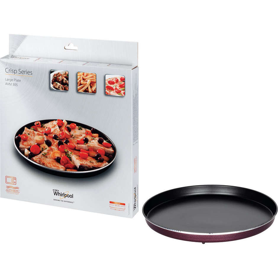 Whirlpool AVM305 piatto crisp 30 cm per forno a microonde colore Nero, Marrone