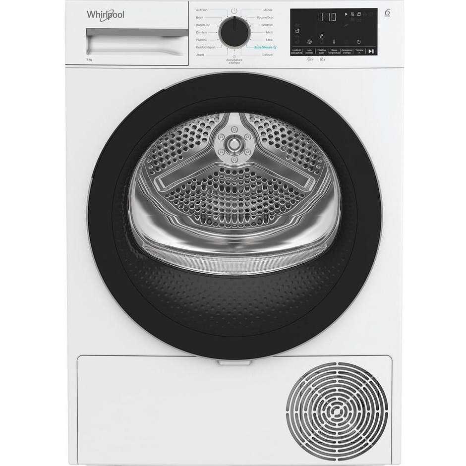 Whirlpool CWDR47MWBSIT Asciugatrice Pompa di Calore Slim 7 kg Profondità 54,5 cm FreshCare+ Bianco